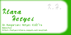 klara hetyei business card